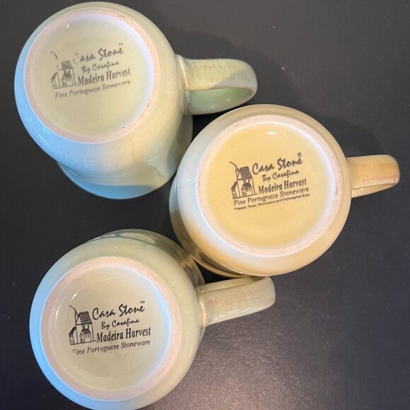 Set of 3 Vtg Casafina MADEIRA HARVEST Embossed Fruit  Stoneware Mugs ~ PORTUGAL - Picture 10 of 13